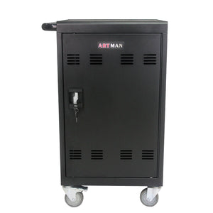 Mobile Charging Cart And Cabinet For Tablets Laptops 32-Device - Matt Black by Couch.com