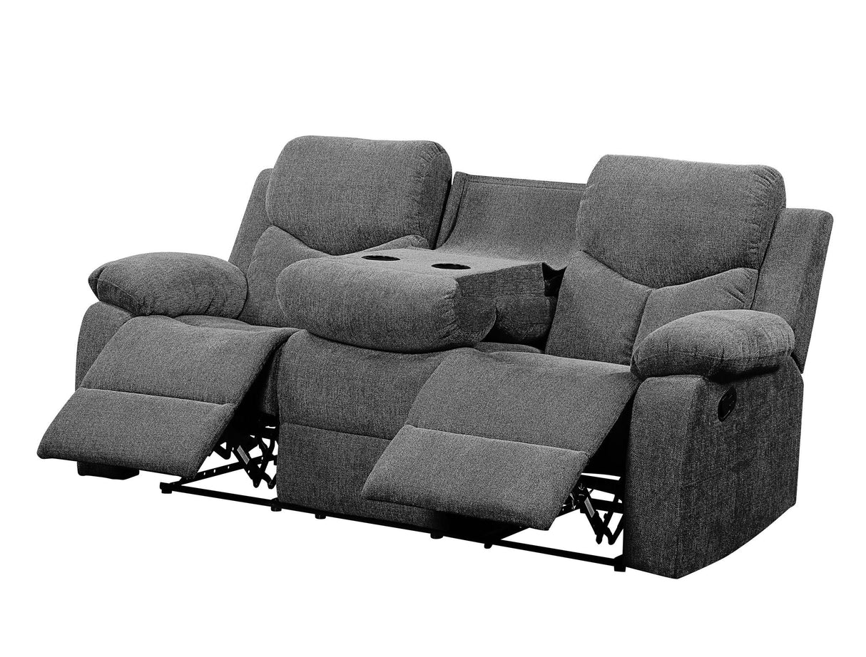 Kalen - Chenille Sofa With Drop Down Table - Gray by Couch.com