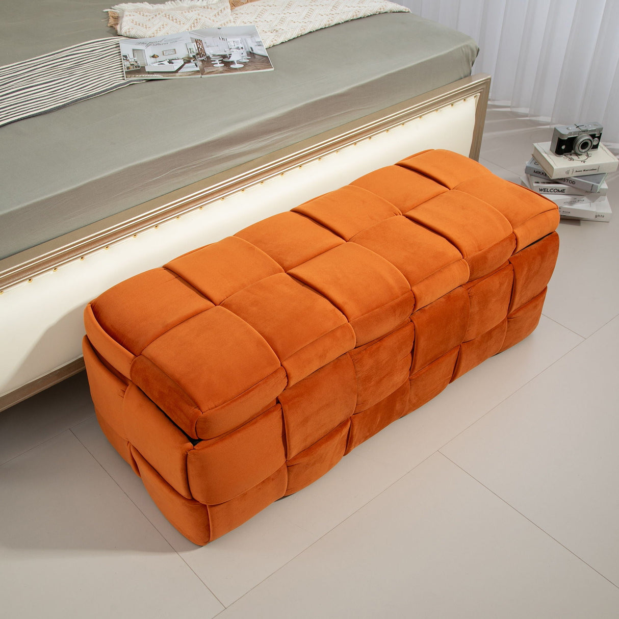 Upholstered Storage Ottoman With Safety Hinge by Couch.com