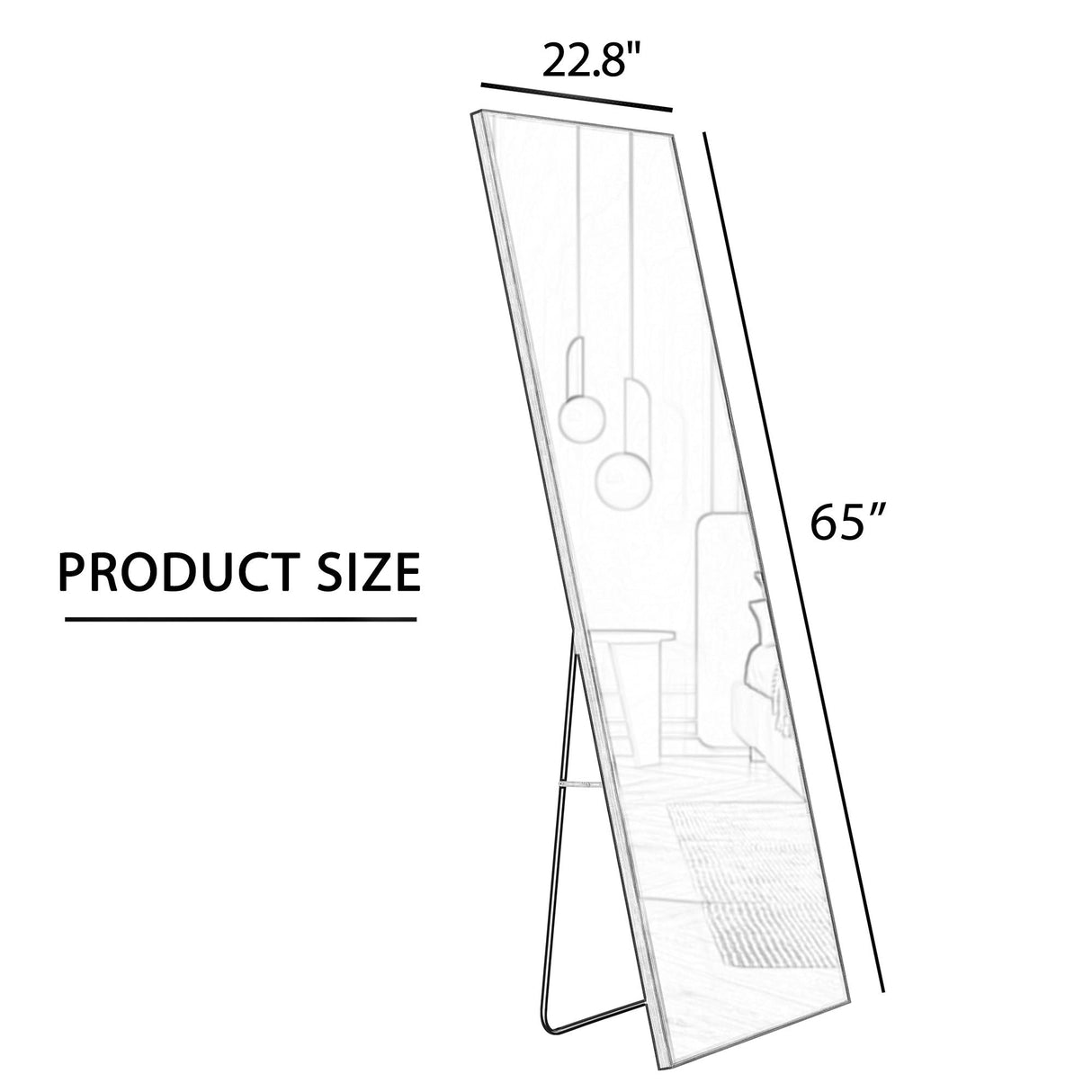 Aluminum Frame Minimalist Mirror, Bathroom Bedroom Wall Mirror, Elevating Contemporary Interiors, Can Be Wall Mounted Or Opened As A Standing Mirror - Black by Couch.com