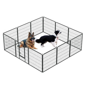 Dog Pens Outdoor Height Foldable 12 Panels Heavy Duty Metal Portable Dog Playpen Indoor Anti Rust Exercise Dog Fence With Doors For Pets Play Pen For RV Camping Yard - Black by Couch.com
