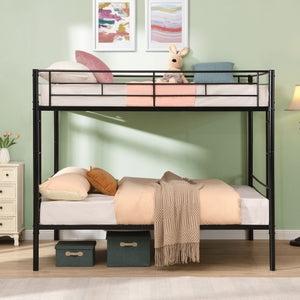 Modern Metal Bunk Bed, Full Over Full, No Box Spring Needed - Black by Couch.com