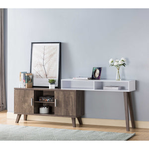 Home Entryway Console Table With Multi - Storage Compartments, Display Cabinet - Hazelnut / White by Couch.com