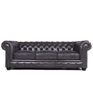 Traditional Tufted Leather Chesterfield Nailhead Sofa by Couch.com