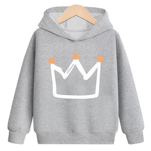 Crown hooded plus velvet sweatshirt