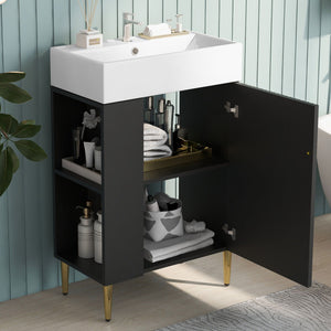 Bathroom Vanity, Combo Cabinet, Bathroom Storage Cabinet, Single Ceramic Sink by Couch.com