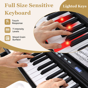 88-Key Electric Piano Keyboard with Adjustable Stand and  Portable Bag-Black