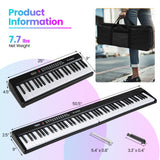 88 Key Foldable Electric Keyboard Piano with Wireless MIDI and Dual Speakers-Black