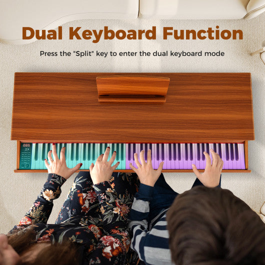 88-Key Hammer Action Weighted Keyboard with Furniture Stand-Black