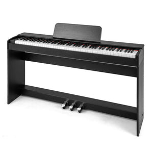 88-Key Hammer Action Weighted Keyboard with Furniture Stand-Black