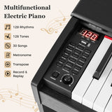 88-Key Hammer Action Weighted Keyboard with Furniture Stand-Black