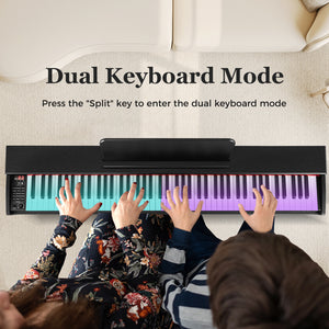 88-Key Hammer Action Weighted Keyboard with Furniture Stand-Black