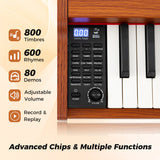 88-Key Keyboard Piano Set with Adjustable Stand-Brown