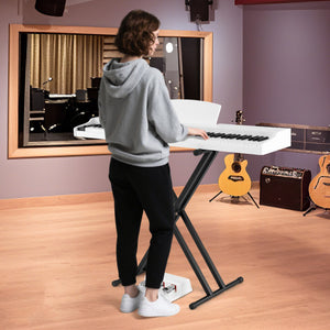 88-Key Keyboard Piano Set with Adjustable Stand-White