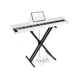 88-Key Keyboard Piano Set with Adjustable Stand-White