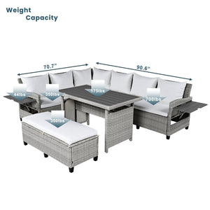 Tomax 5-Piece Outdoor Patio Rattan Sofa Set