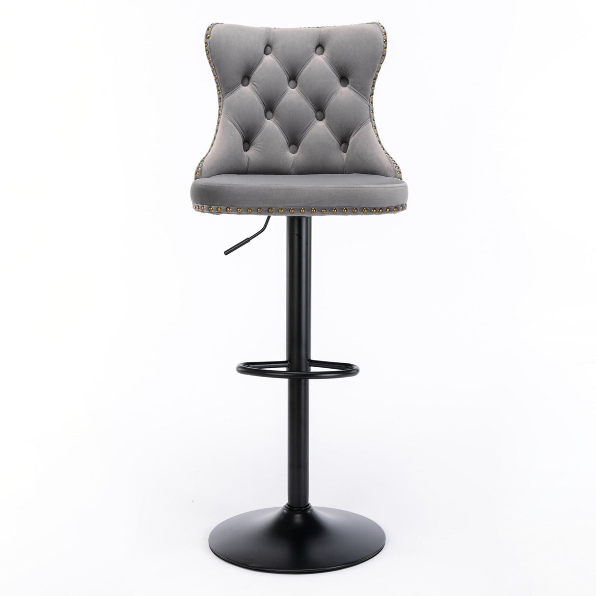 Swivel Barstools Adjusatble Seat Height, Modern Upholstered Bar Stools With Backs Comfortable Tufted For Home Pub And Kitchen Island (Set of 2)