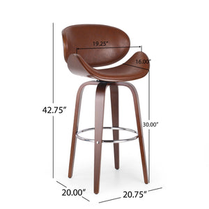 Lumos - Mid Century Modern Upholstered Swivel Barstool by Couch.com