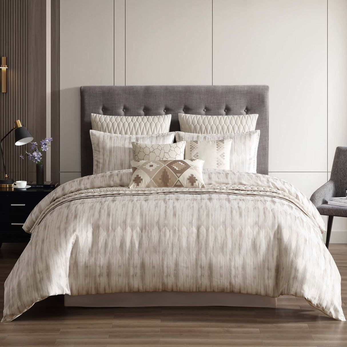 Milan 10 Pc Jacquard Comforter & Coverlet Ensemble
