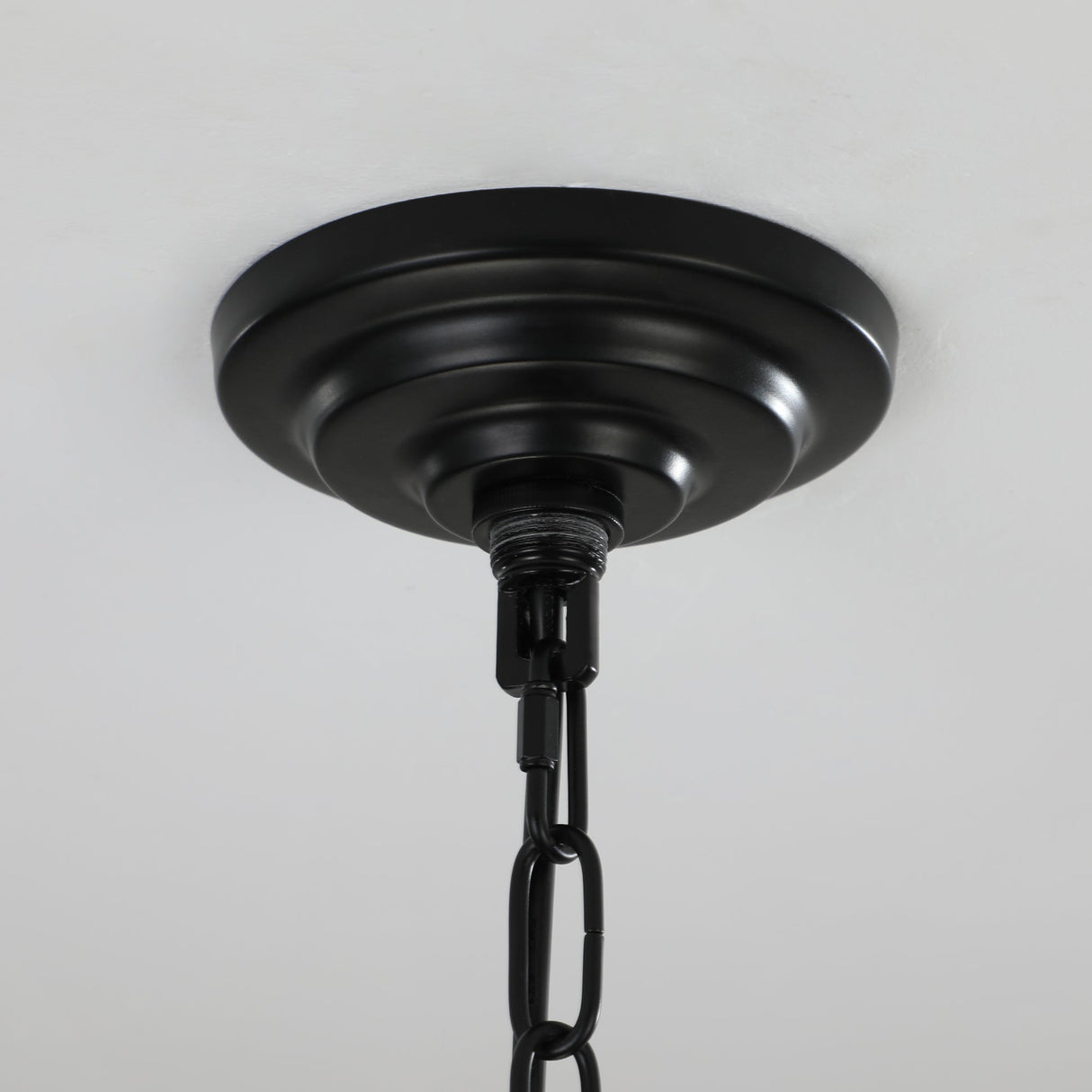 18' Modern 8-Light Black & Chrome Geometric Pendant Chandelier