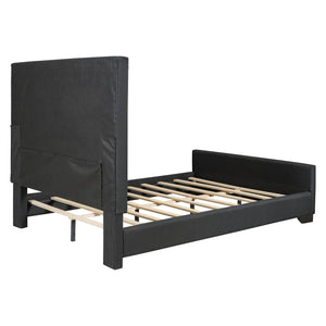 Upholstered Bed With Slats Support, No Box Spring Needed by Couch.com