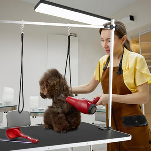 Foldable Dog Grooming Table with Height Adjustable Arms-Black