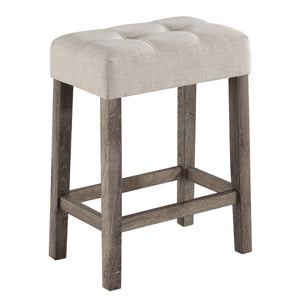 Lux - 3 Piece Counter Height Pub Table With Tufted Linen Stools (Set of 3) by Couch.com