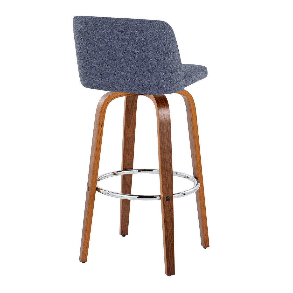 Toriano - Mid Century Modern Fixed Height, Barstool With Swivel With Round Footrest (Set of 2) by Couch.com