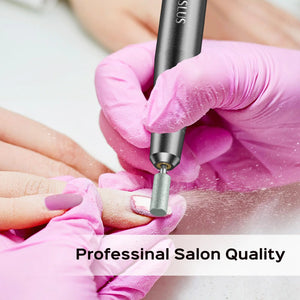 COSLUS Electric Nail Drill File Professional: for Acrylic Gel Dip Powder Nails Portable Nail Drill Machine Kit Manicure Pedicure Tools Polishing Set with Nail Drill Bits Sanding Bands Grey