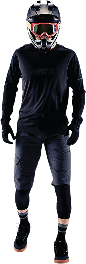 100% Ridecamp Jersey - Long-Sleeve - Black/Charcoal - Large 40028-00002