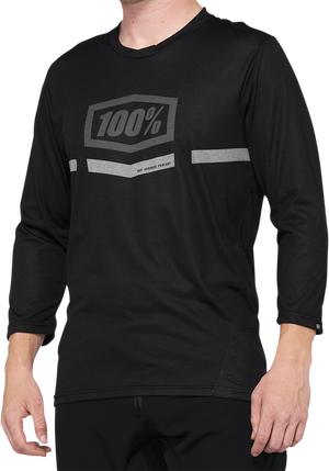 100% Airmatic 3/4 Sleeve Jersey - Black - XL 40018-00003