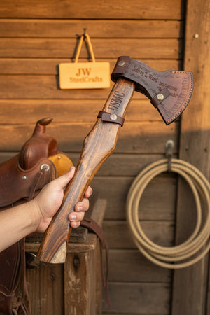 Damascus Skeggox Bearded Viking Axe with Hardwood Handle