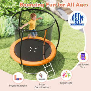8FT Outdoor Heavy-Duty Recreational Trampoline-Orange