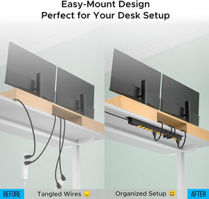 CRST Mountable Long Power Strip, 8 Outlets or 12 outlets 2100 Joules Surge Protector, Slim Metal Power Bar with 6FT Extension Cord, ETL Listed.