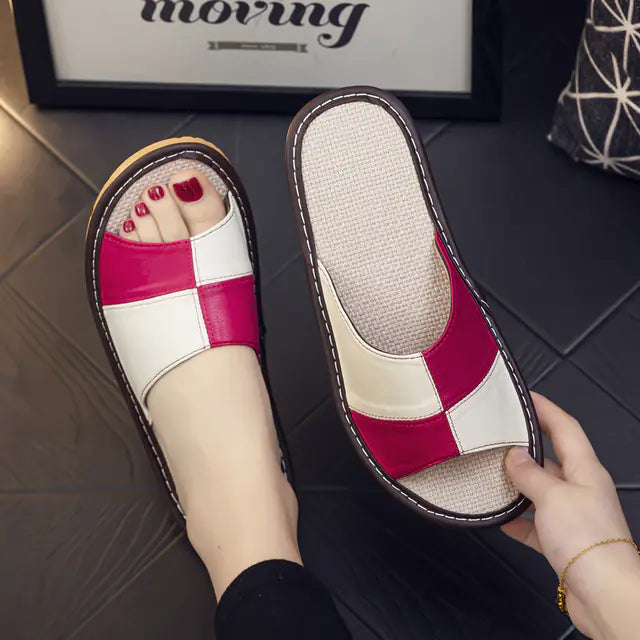 Luxury Genuine Leather Sheepskin Women's Slippers