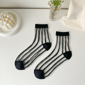 Women Socks New Fashion Long Transparent Cute Heart Thin Socks Female Summer Casual Sweet Funny Socks Stylish Ankle Socks For Women
