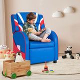 Kids Leather Recliner Chair with Side Pockets-Pink