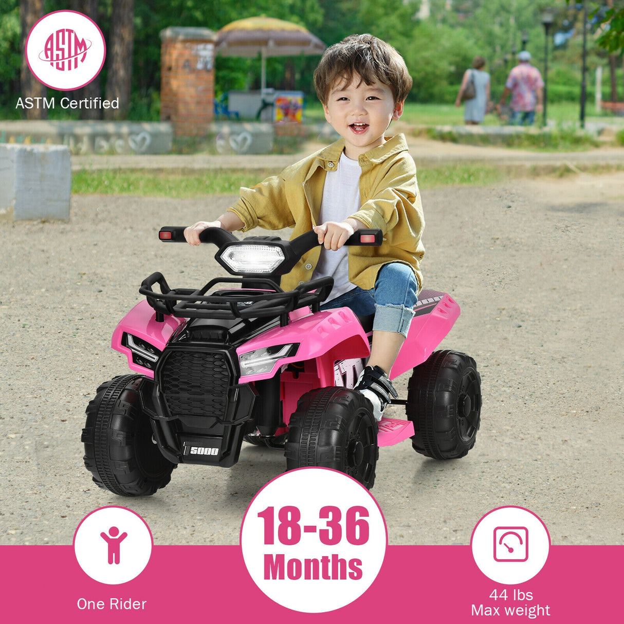 6V Kids ATV Quad Electric Ride On Car with LED Light and MP3-Green