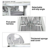 3-in-1 Baby High Chair with Lockable Universal Wheels-Gray