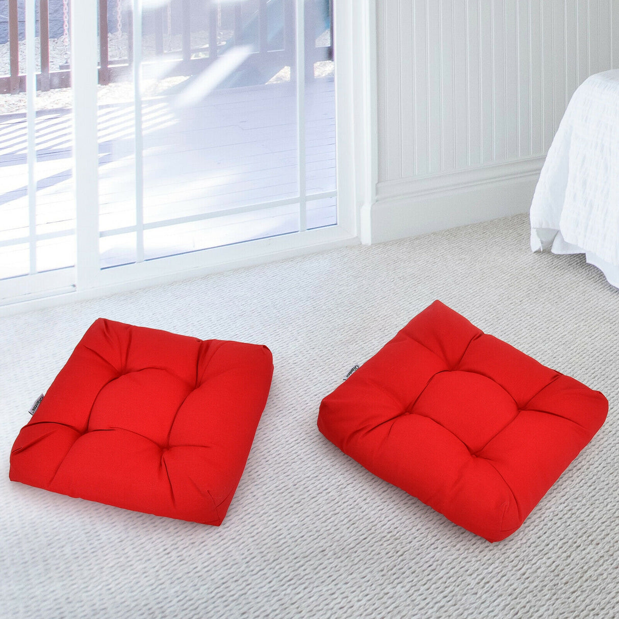 21 Inch x 21 Inch Patio Chair Seat Cushion Pads for Indoor and Outdoor-Turquoise