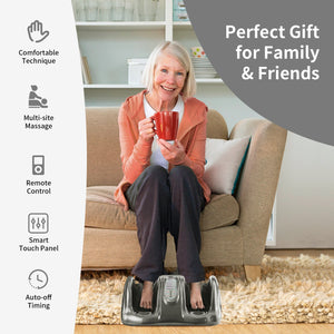 Therapeutic Shiatsu Foot Massager with High Intensity Rollers-Black