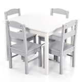 5 pcs Kids Pine Wood Multicolor Table Chair Set