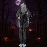 8.5 Feet Halloween Decoration Animated Standing Grim Reaper with Glowing Eyes
