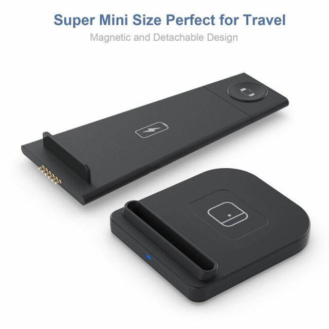 3-in-1 Fast Wireless Charging Stand for Phones, Apple Watch & AirPods by Infinite Basics