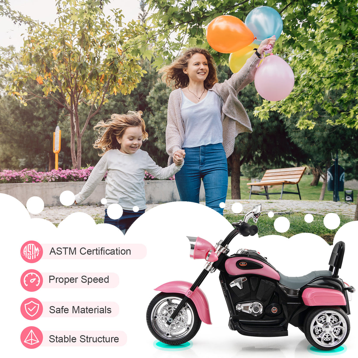 6V 3 Wheel Kids Motorcycle-Blue