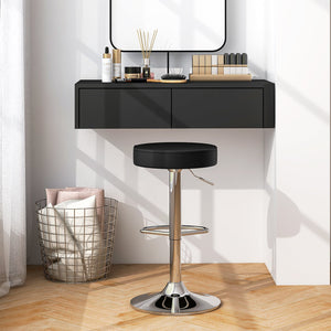 1 PC Round Bar Stool Adjustable Swivel Pub Chair-Black by DirectDeals