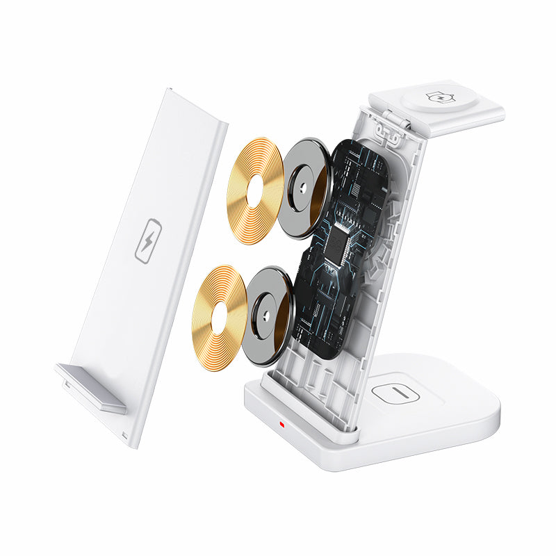 3-in-1 Fast Wireless Charging Stand for Phones, Apple Watch & AirPods by Infinite Basics