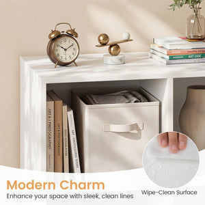 8-Cube Bookcase with Raised Support Legs for Living Room-White