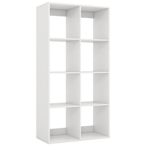 8 Cube Bookshelf with Back Guardrail for Living Room Bedroom-White