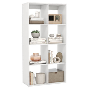 8 Cube Bookshelf with Back Guardrail for Living Room Bedroom-White